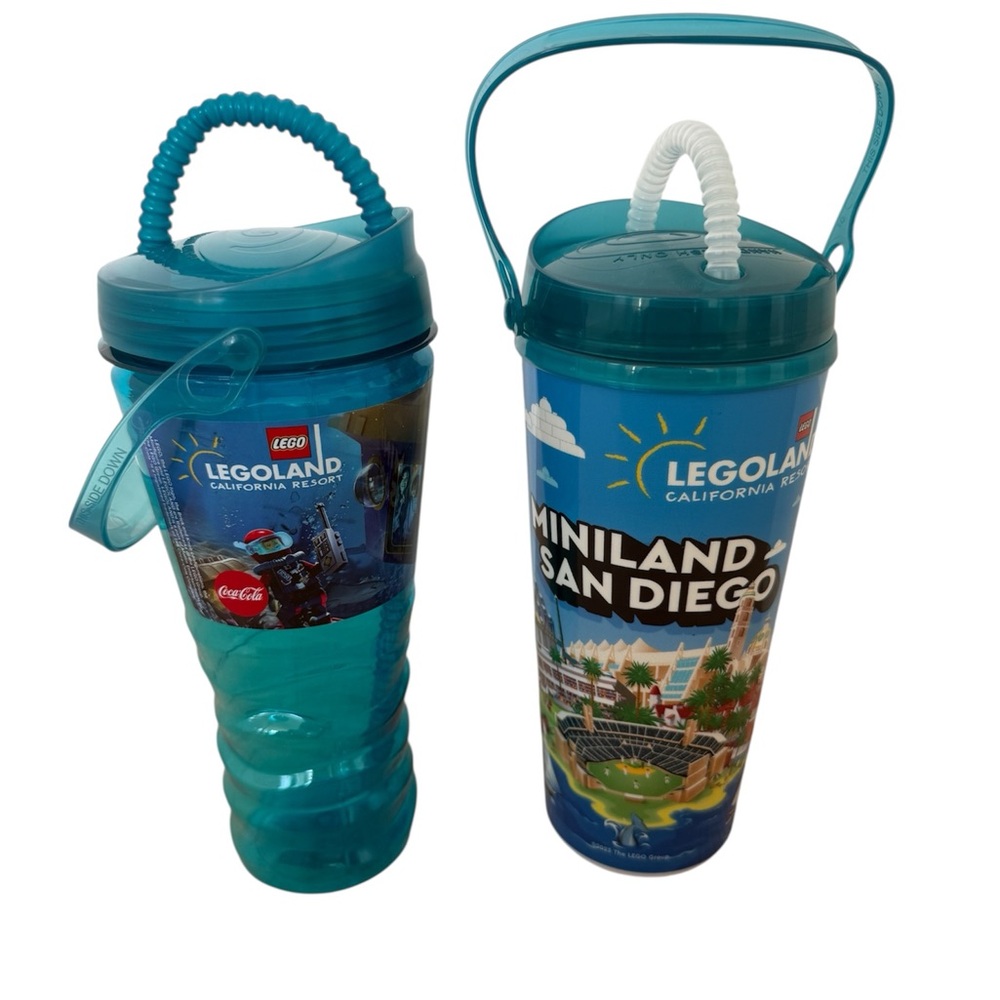 LEGO Legoland Miniland San Diego Cups - Teal and Blue